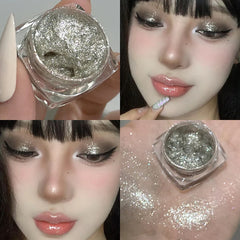 YICKYUE  -  Diamond Purple Liquid Gel Eyeshadow Pearl Glitter Highlighter Sequins Monochrome Shimmer Eye Shadow Brighten Quick Drying Makeup