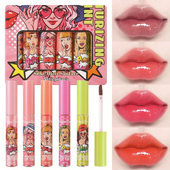 YICKYUE  -  Jelly Mirror Water Light Lip Gloss Lipstick Suit Long Lasting Hydrating and Moisturizing Lip Gloss 6color Sexy Female Lip Makeup