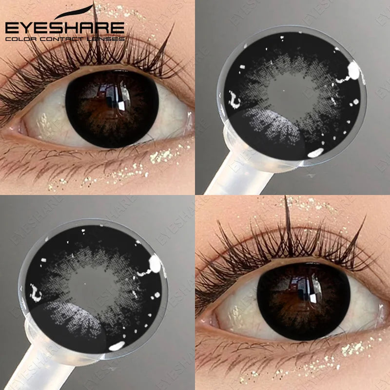 YICKYUE  -  Fashion Color Contact Lenses 1 Pair Black Big Eyes Softlenses Colored Contact Lens eye Makeup Beautiful Pupils