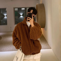Hearujoy Autumn Corduroy Jacket Men Fashion Retro Casual Jackets Men Streetwear Korean Loose Bomber Jacket Mens Short Coat M-2XL
