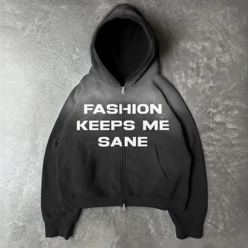 Hearujoy Harajuku simple letter print gradient color oversized zipper hoodies women y2k rock design aesthetic versatile couple sweatshirt