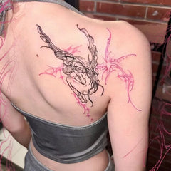 YICKYUE  -  Angel Butterfly Temporary Tattoos for Woman Man Trendy Tattoo Stickers Waterproof Sexy Body Art Waist Fake Tattoo Sticker