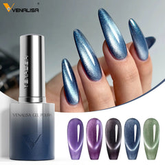 YICKYUE  -  Venalisa TPO Free Hema Free 10ml Winter Nails Warm Coffee Cat Eye Nail Gel Polish Magnet Soak Off UV LED Semi Permanent Nail Gel