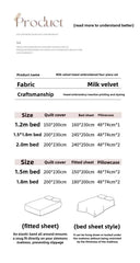 YICKYUE  -  Winter new soft rabbit fleece four-piece set three-dimensional bow thickened warm milk fleece duvet cover dormitory