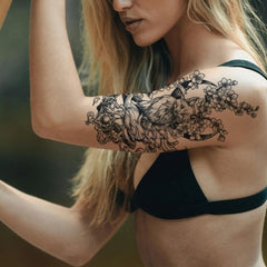 YICKYUE  -  Herb Juice Fox Temporary Tattoos Tattoo for Woman Man Arm Art Fake Tattoo Semi Permanent Realistic Waterproof Tattoo Sticker