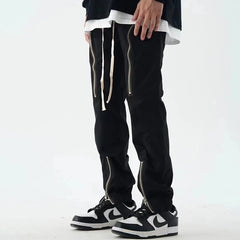 Hearujoy Y2K Cargo Pants Men Zipper Techwear Black Cargo Trousers Male Red Darkwear Slim Designer Hip Hop Cotton Streetwear