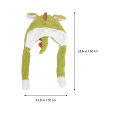 YICKYUE  -  1Pcs Dinosaur Hat Unique Shape Warm Ear Cover for Cold Weather Unisex Winter Party Halloween Cosplay Christmas Decorative Cap