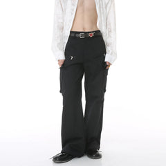 Hearujoy Techwear Cargo Pants Men Workwear Old Money Wide Leg Trousers Male Japanese Streetwear Hip Hop Pockets Casual Loose
