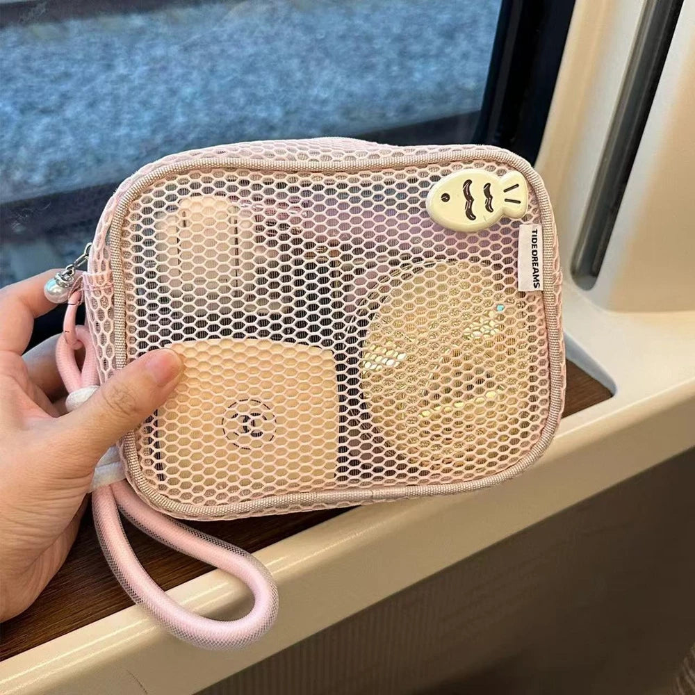 YICKYUE  -  Female Cosmetic Bag Canvas Wash Toiletry Bag Purse Large Women Travel Makeup Storage Case Organizer for Cosmetics Phone