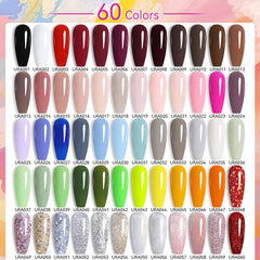 YICKYUE  -  15ml Pink Gold Sparkling Glitter Series Gel Nail Polish Nail Art Varnish Semi Permanent Soak Off UV Gel For Nail
