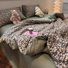 YICKYUE  -  1pc Flower Print Comforter For Summer Autumn Winter,Pure Cotton Gauze Face Thick Quilt Core Blanket For Single Drop Shipping