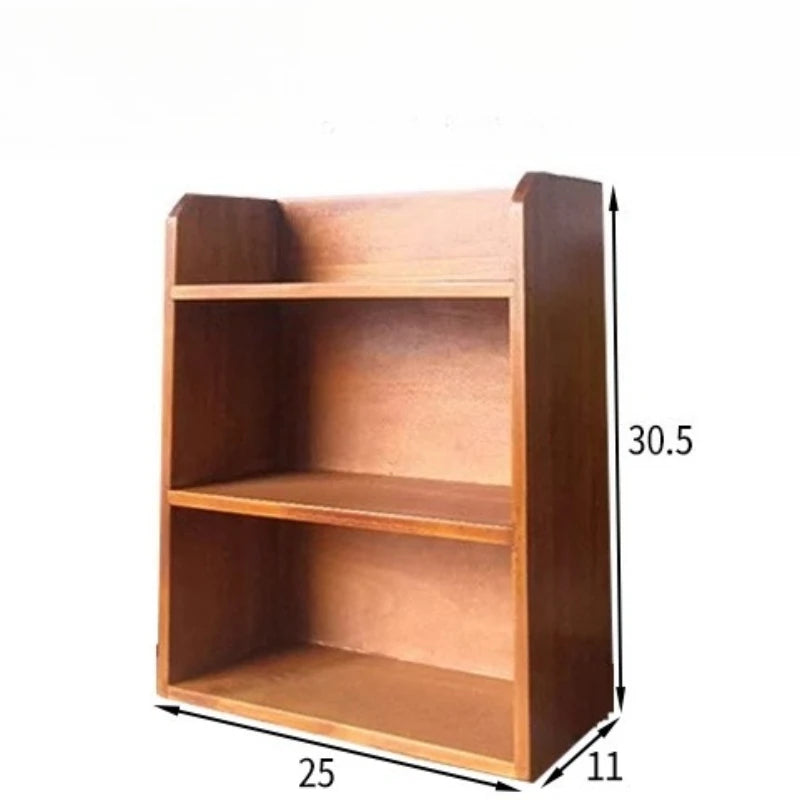 YICKYUE  -  Dormitory Desktop Storage Rack Organizer Wood Retro Storage Cabinet Cosmetics Storage Box Table Multi-layer Figurines Organizing
