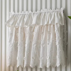 YICKYUE  -  Creative Curtain Sweet Princess Wind Lotus Leaf Edge Lace Small Window Electric Meter Network Cable Boxes Decorative No Drilling