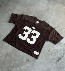 Hearujoy Harajuku digital letter printing comfortable oversized V-neck T-shirt women y2k clothes 2000s high street hip-hop basketball top