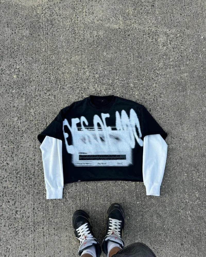 Hearujoy Harajuku fashion street wear men printed hoodie American new casual pullover hoodie Gothic hip hop retro loose sweatshirt