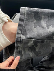 Hearujoy Retro High Street Loose Wide Legs Camouflage Overalls Women New High Waist Slouchy Straight Baggy Jeans Women Streetwear