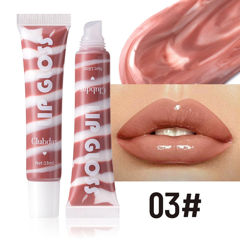 YICKYUE  -  Mirror Lip Glaze Moisturizing Jelly Water Light Glass Lip Gloss Hose 4 Colors Water Plump Lipstick Liquid Makeup Cosmetics 18ML