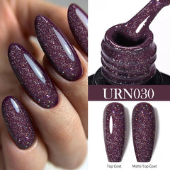 YICKYUE  -  7.5ml Glitter Nude Color Nail Gel Polish Semi-permanent Varnish Soak Off Nail Art Base Top Coat UV LED Gel Manicure