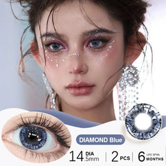 YICKYUE  -  2pcs Diamond Cosplay Nightclub Party Contact Lenses Luxury Cosmetic Eye Softlens