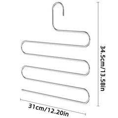 YICKYUE  -  3pcs/Stainless Steel Trouser/Skirt Hanger with Fixed Clamps - Non-Slip, Heavy-Duty, for Wardrobe Organization and Storage