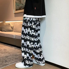 Hearujoy Straight Thin Wide Baggy Men's Casual Pants Hippie Loose Summer Hip Hop Male Trousers Spandex Sale High Quality Harajuku Fashion