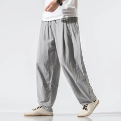 Hearujoy Slim Fit Cotton Linen Baggy Harem Trousers for Men Loose Casual Cargo Pants Man Hip Hop Y2k New In Aesthetic Free Shipping Trend