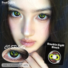 YICKYUE  -  2pcs Cosplay Color Contact Lenses Yellow Black Soft Contact Lenses Halloween Role Play Party Crazy Cosmetic Lense 14.50mm