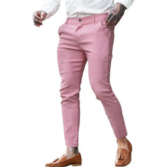 HEARUJOY  -  Men's Twill Cotton Stretch Fashion Youth Street Slim Pencil Skinny Pants