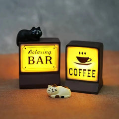 YICKYUE  -  Coffee Corner Creative Atmosphere Light Sign Fridge Magnet Magnetic Home Miniature Pegboard Coffee Shop Glowing Decoration