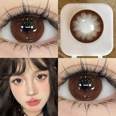YICKYUE  -  2PCS Brown Natural Colored Eyes Lenses Beauty Pupils Korean Lenses with Myopia Graduation Yearly Cosmetics Fast Shipping