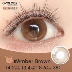 YICKYUE  -  Half Year Disposable Colored Contact Lenses Warm Honey Brown Soft Clear Lens Natural Daily Makeup Eye Contacts For Women