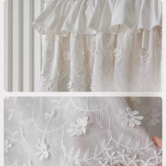 YICKYUE  -  Creative Curtain Sweet Princess Wind Lotus Leaf Edge Lace Small Window Electric Meter Network Cable Boxes Decorative No Drilling
