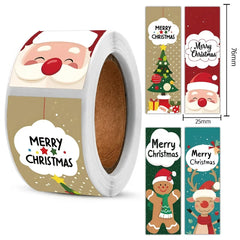 YICKYUE  -  Christmas DIY Sticker Roll, Make Your Own Snowman Penguin Santa Claus Decorative Stickers Waterproof Vinyl Christmas Party Favor