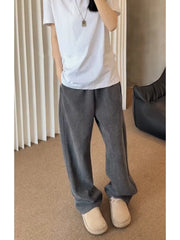 HEARUJOY  -  Cleanfit Men's Lazy Sle Wide Leg Straight Cut Pants Autumn Season Spor Sweatpants Knife  Design American Casual Trousers
