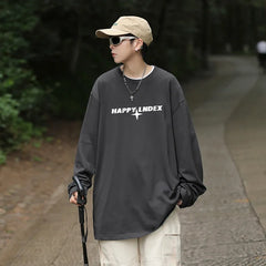 HEARUJOY  -  Y2k T Shirt for Men Autumn Oversized Long-Sleeved Tees Men Clothing Letter Printed Gym Anime Shirt Tops Man Graphic T Shirts
