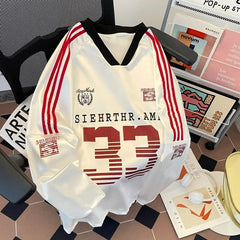 HEARUJOY  -  Spring Summer New American Retro Trendy Sports Jersey Thin Long Sleeve Hoodie Couple Sun Protection Outerwear Casual Loose Fit
