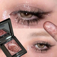 YICKYUE  -  Gold Brown Cream Glitter Eyeshadow Palette Highlighter Shimmer Makeup Brighten Sparkling Shiny Punk Smoky Monochrome Eye Shadow