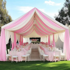 YICKYUE  -  White Backdrop Curtains For Parties - White Wedding Backdrop For Baby Shower Birthday Photo Home Party Curtains Backdrop 1 Panel