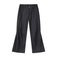 Hearujoy Niche Style Men's Suit Pants Oblique Fold Straight Summer Male Loose Trousers Wide Leg Casual Bottom Tide 9C6381