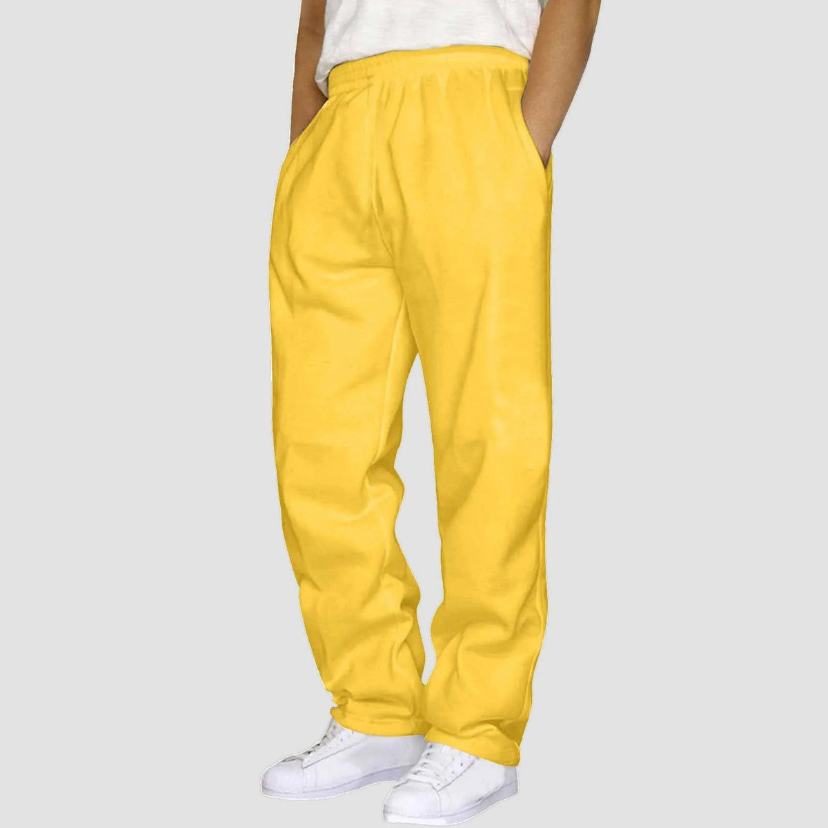YICKYUE  -  Men'S Loose Jogging Sports Pants Mens Fleece Lined Sweatpants Wide Straight Leg Pants Bottom Sweatpants Man Pants Ropa Hombre