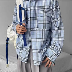 HEARUJOY  -  Hooded Checkered Mens Shirt Jacket New Spring Thin Casual Fashionable High Street Male Coats Hip Hop Unisex Tops Comfortable