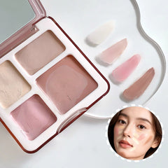 YICKYUE  -  4 Color Face Contour Shadow Bronzer Palette 3D Facial Highlight Makeup Matte Brighten Contouring Blusher Cream Texture Concealer