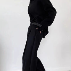 HEARUJOY  -  Men's Solid Color Wide-Leg Suit Trousers American Retro Fashion Trend Street Loose Casual Breathable Summer Men's Bottoms