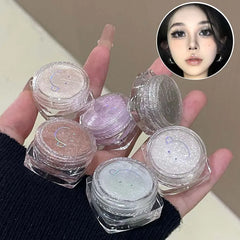 YICKYUE  -  Diamond Purple Liquid Gel Eyeshadow Pearl Glitter Highlighter Sequins Monochrome Shimmer Eye Shadow Brighten Quick Drying Makeup