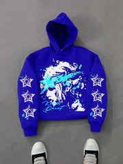 Hearujoy Hip hop street vintage letter star print hoodie men y2k Brother Harajuku fashion trend couple casual loose oversized sweatshirt