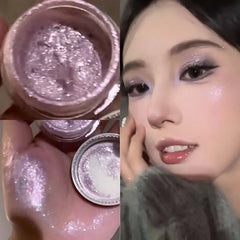 YICKYUE  -  Diamond Purple Liquid Gel Eyeshadow Pearl Glitter Highlighter Sequins Monochrome Shimmer Eye Shadow Brighten Quick Drying Makeup