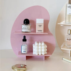 YICKYUE  -  PGY Desktop Acrylic Cosmetics Rack Makeup Organizer 2 Layers Large Capacity Cosmetics Storage Shelf Dispaly Rack Ins Table Decor