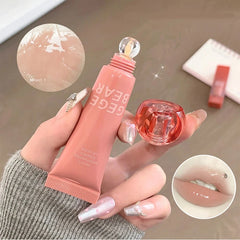 YICKYUE  -  Chocolate Brown Plumping Lip Gloss Watery Crystal Jelly Lip Gloss Moisturizing Glass Lip Tint Soft Tube Makeup Applicator Beauty