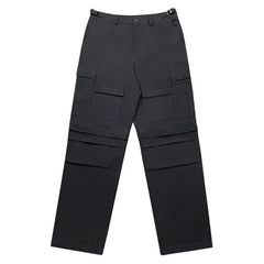 Hearujoy Travis Scott Y2K Cargo Pants Men Hip Hop Streetwear Low Waist Cargo Trousers Male Black Workwear Cotton Multi-pocket