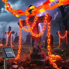 YICKYUE  -  2/3M Halloween Plastic Chain Lights Props Chains with 8 Lighting Modes String Lights for Skeleton Dog Spooky Outdoor Decorations